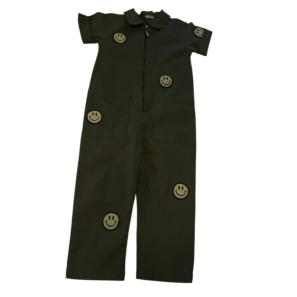 NWOT LITTLE TROUBLE SMILE SQUAD MECHANIC SUIT ZIP FRONT 5T